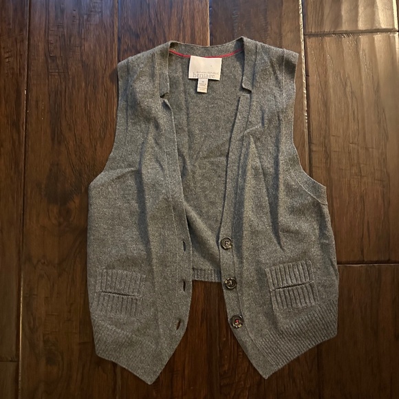 Banana Republic Heritage Cashmere Sleeveless Vest Cardigan Grey Medium Like NEW! - Picture 1 of 7